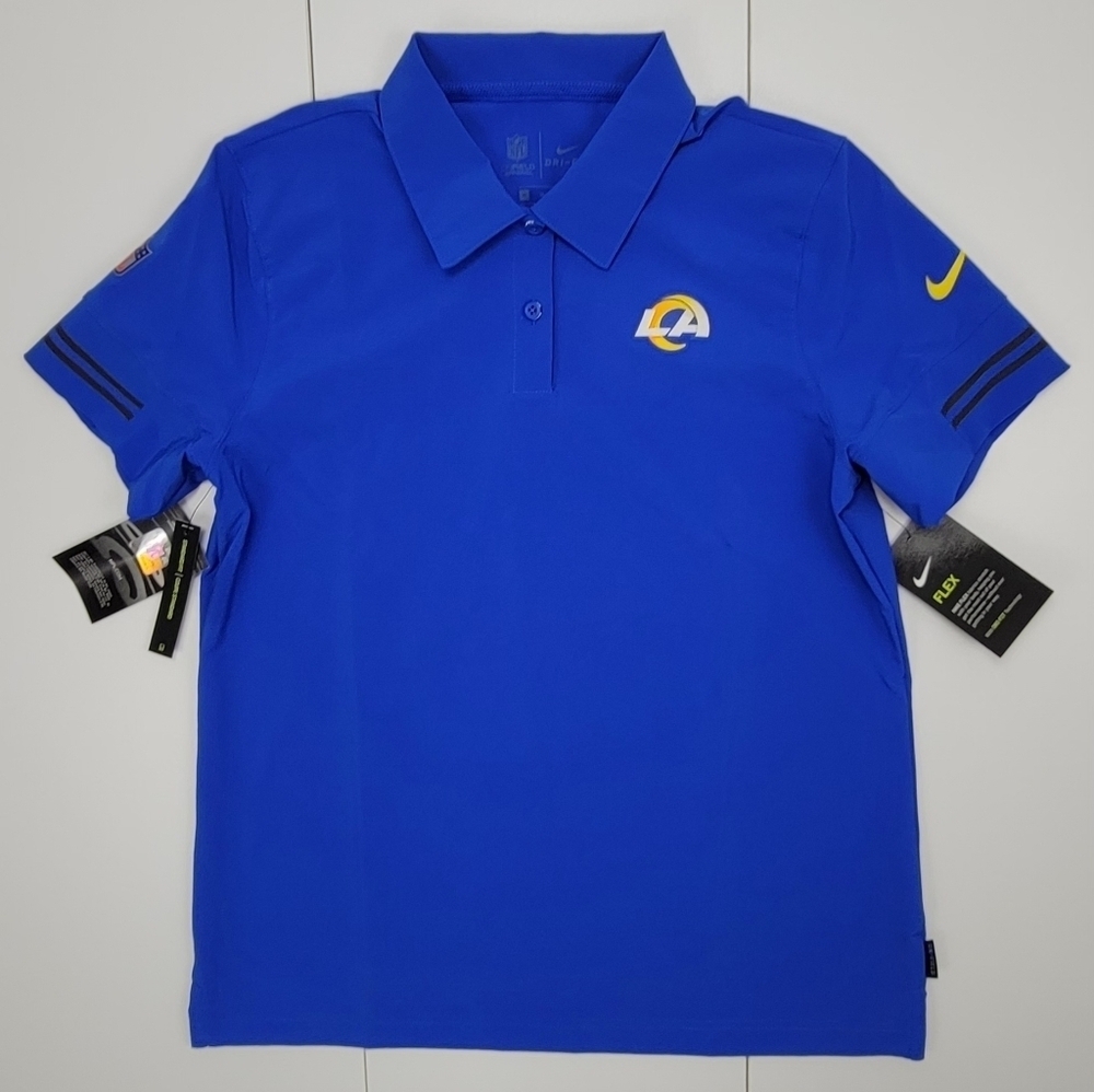 Nike On Field Los Angeles Rams NFL Polo Shirt CW3018-405 Women's Size Medium New